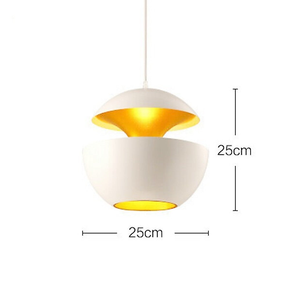 White Globe LED Pendant Lamp, 25cm, Aluminum, Iron