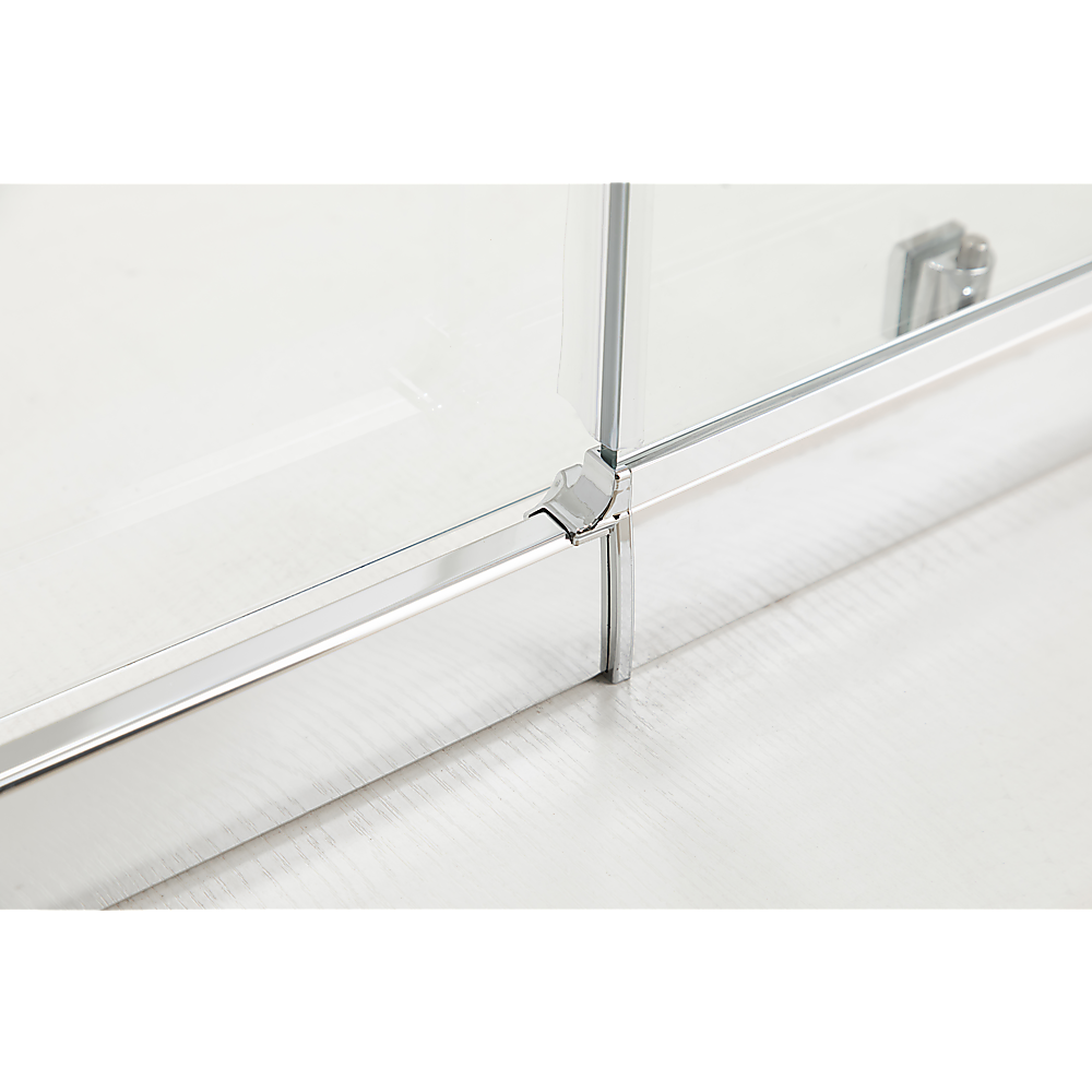 6mm Double Sliding Glass Shower Screen, Chrome, 1100x1100mm