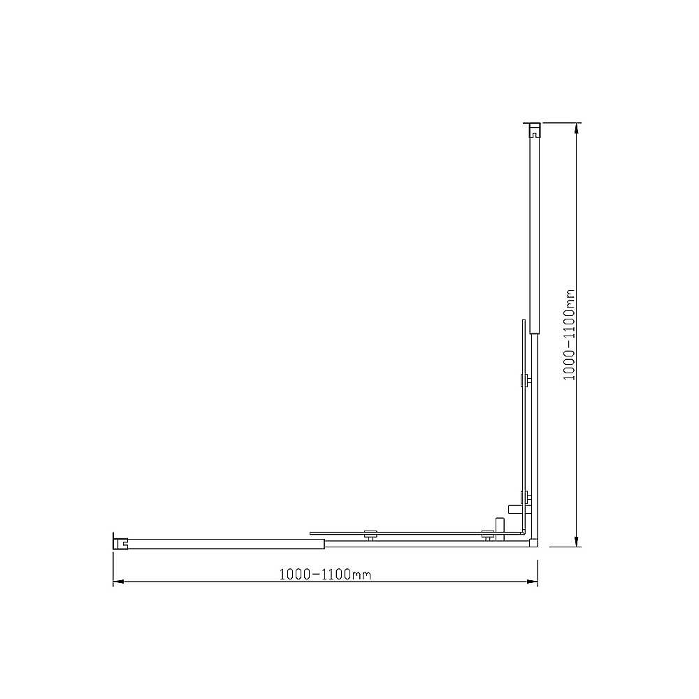 6mm Double Sliding Glass Shower Screen, Chrome, 1100x1100mm