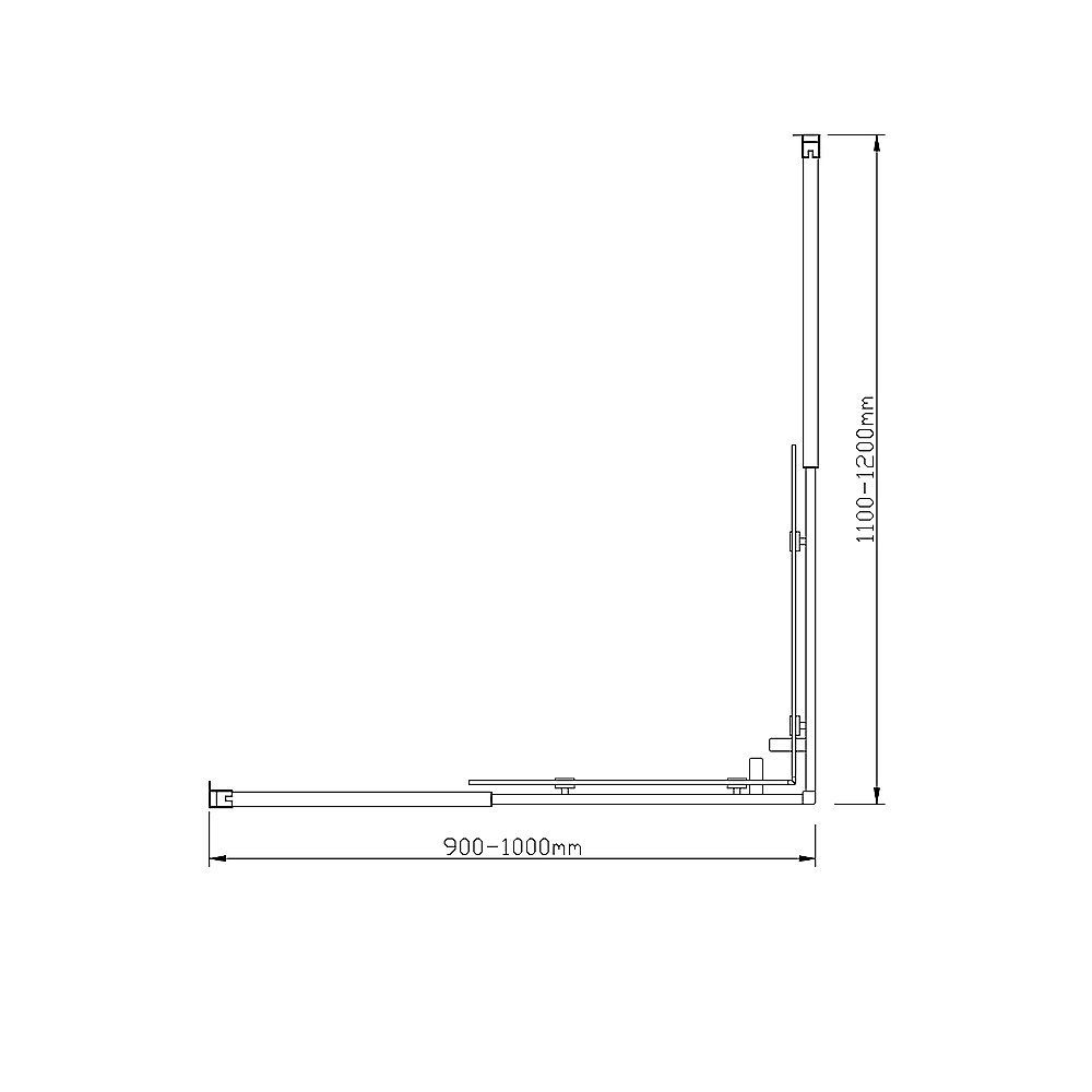 Adjustable 1000x1200mm Double Sliding Door Glass Shower Screen in Black