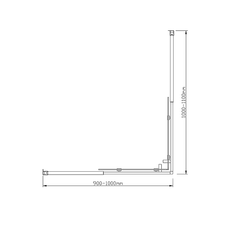 Adjustable 1000x1100mm Double Sliding Door Glass Shower Screen in Black