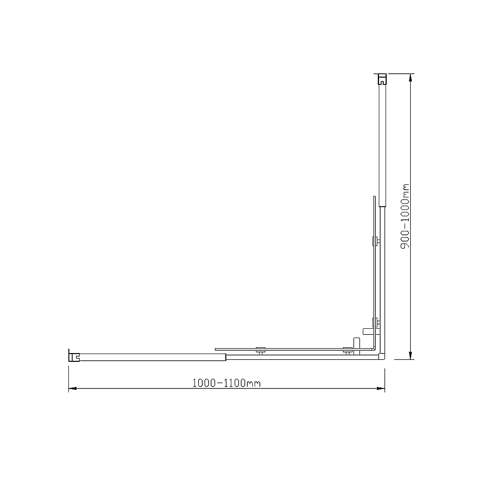 Adjustable 1100x1000mm Double Sliding Door Glass Shower Screen in Black