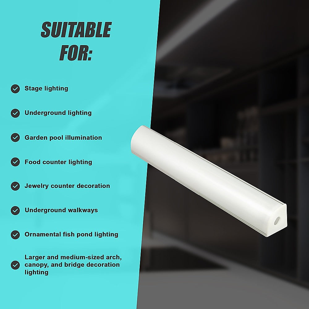 10 x 1M V-Style Aluminium LED Strip Light Channels for Cabinet Lighting
