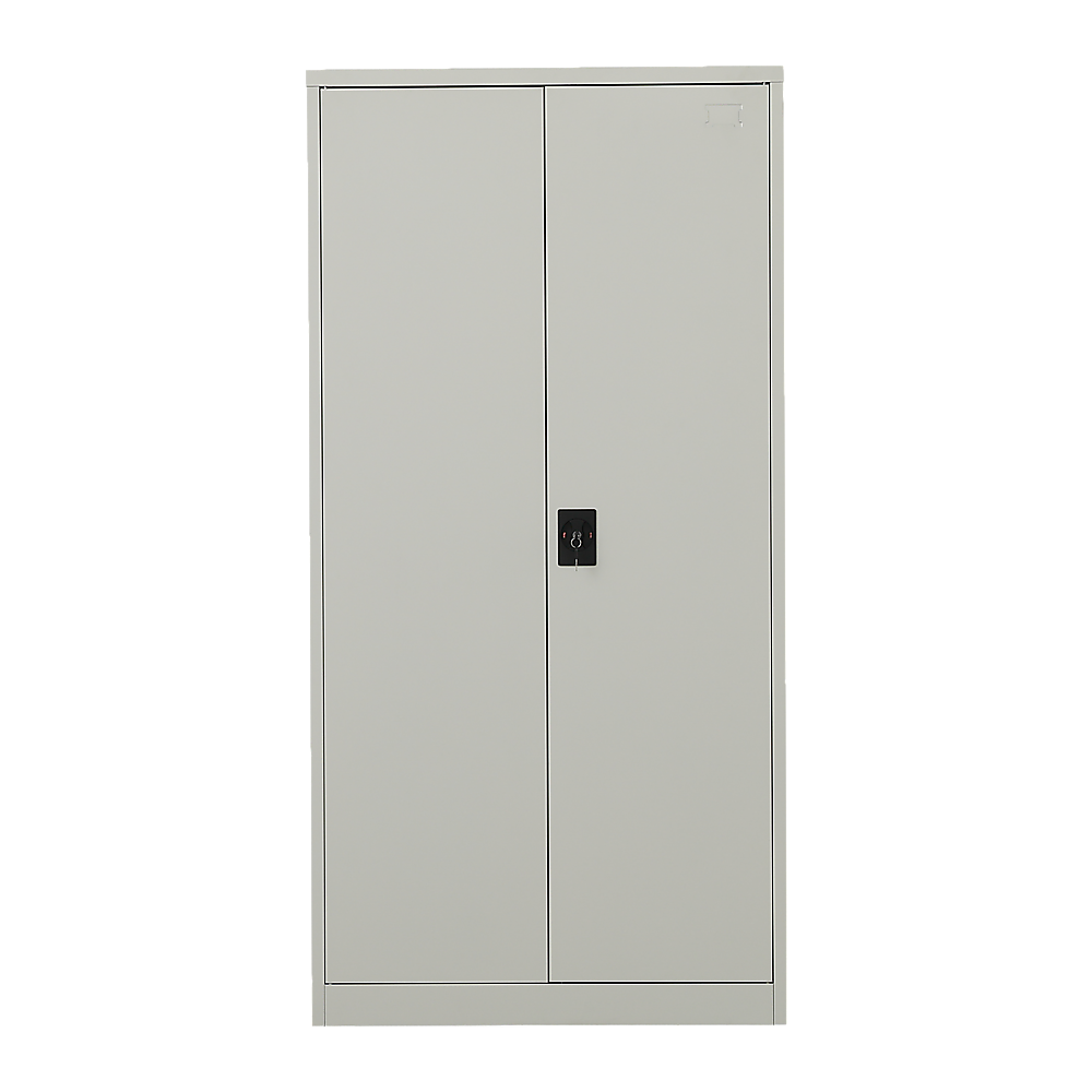 Grey Two-Door Metal Cabinet Storage with Shelves, 90x45x181cm