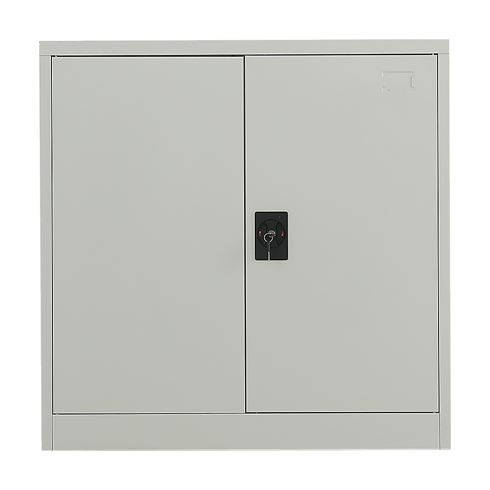 Durable Grey Two-Door Metal Cabinet with Lockable Storage