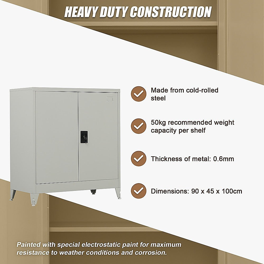 Grey Short Steel Cabinet with Adjustable Legs - Randy & Travis