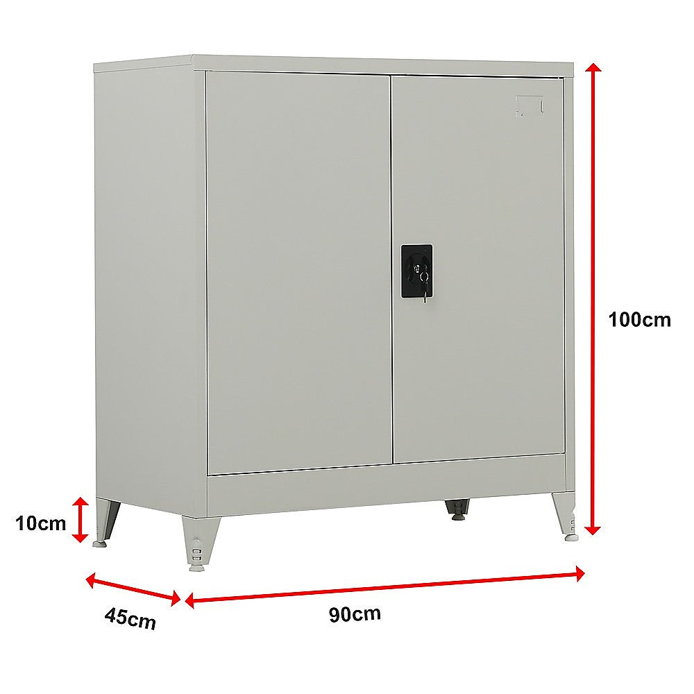 Grey Short Steel Cabinet with Adjustable Legs - Randy & Travis