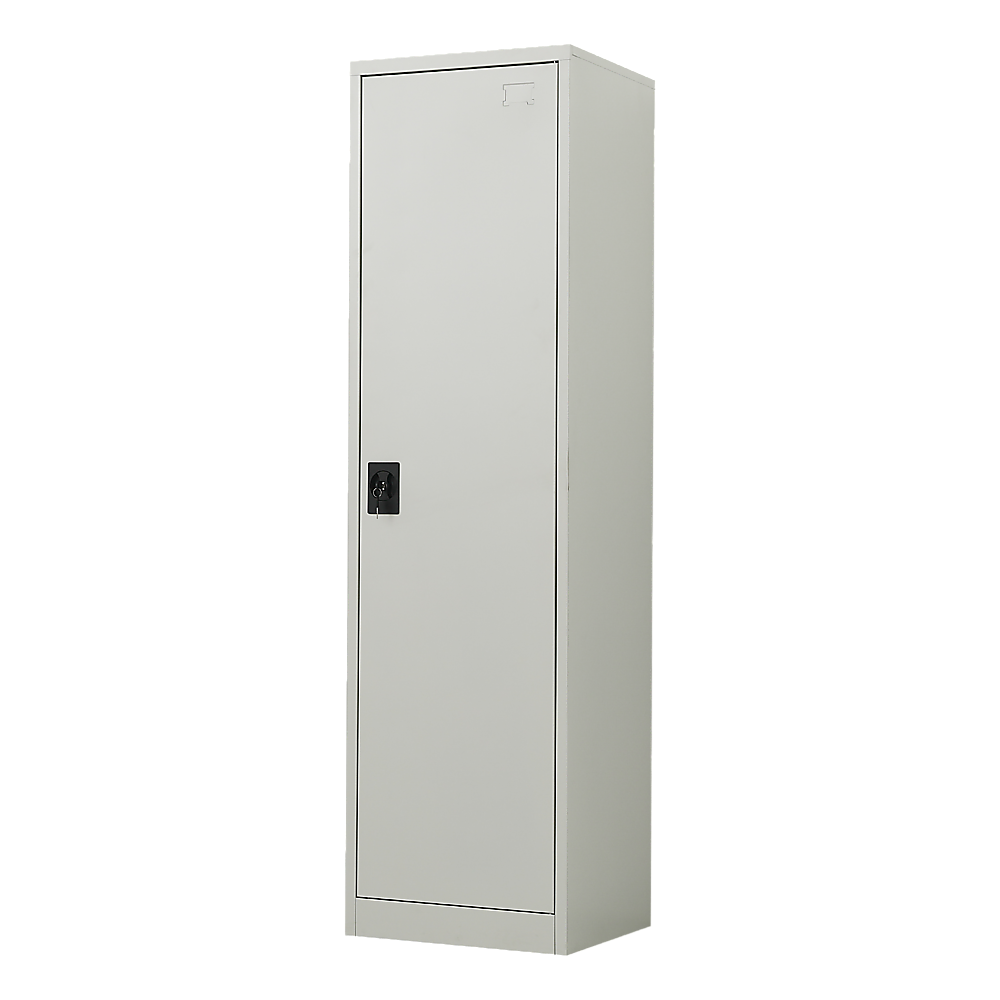 Lockable Grey Metal Tall Cabinet with Shelves Storage