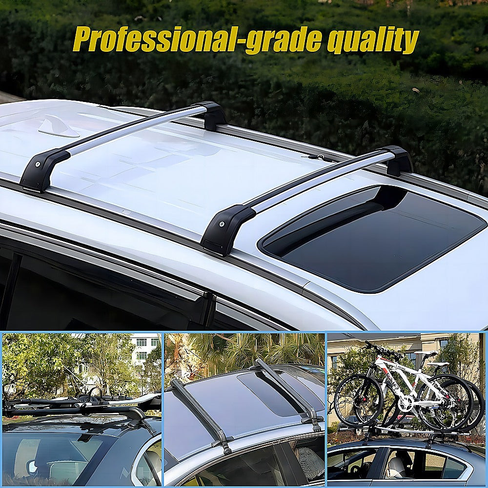 Lockable Anti-Theft Aluminium Car Roof Rack Bars 105cm