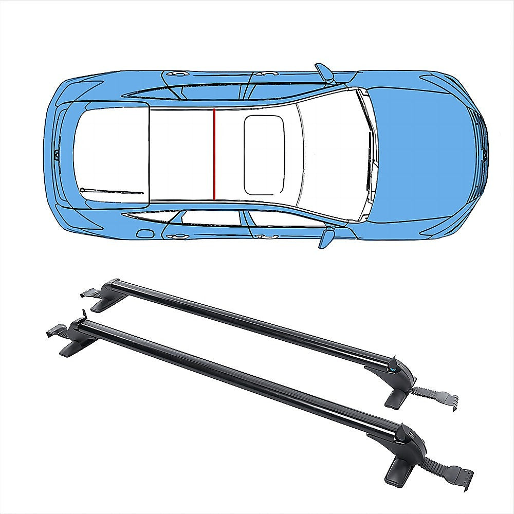 Lockable Anti-Theft Aluminium Car Roof Rack Bars 105cm