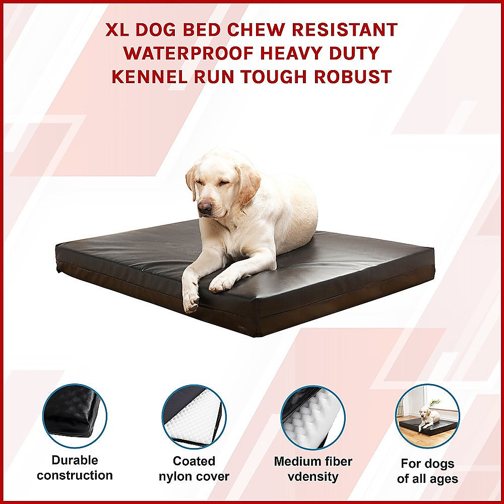 XL Chew Resistant Waterproof Dog Bed, Heavy Duty, 120x100x10cm