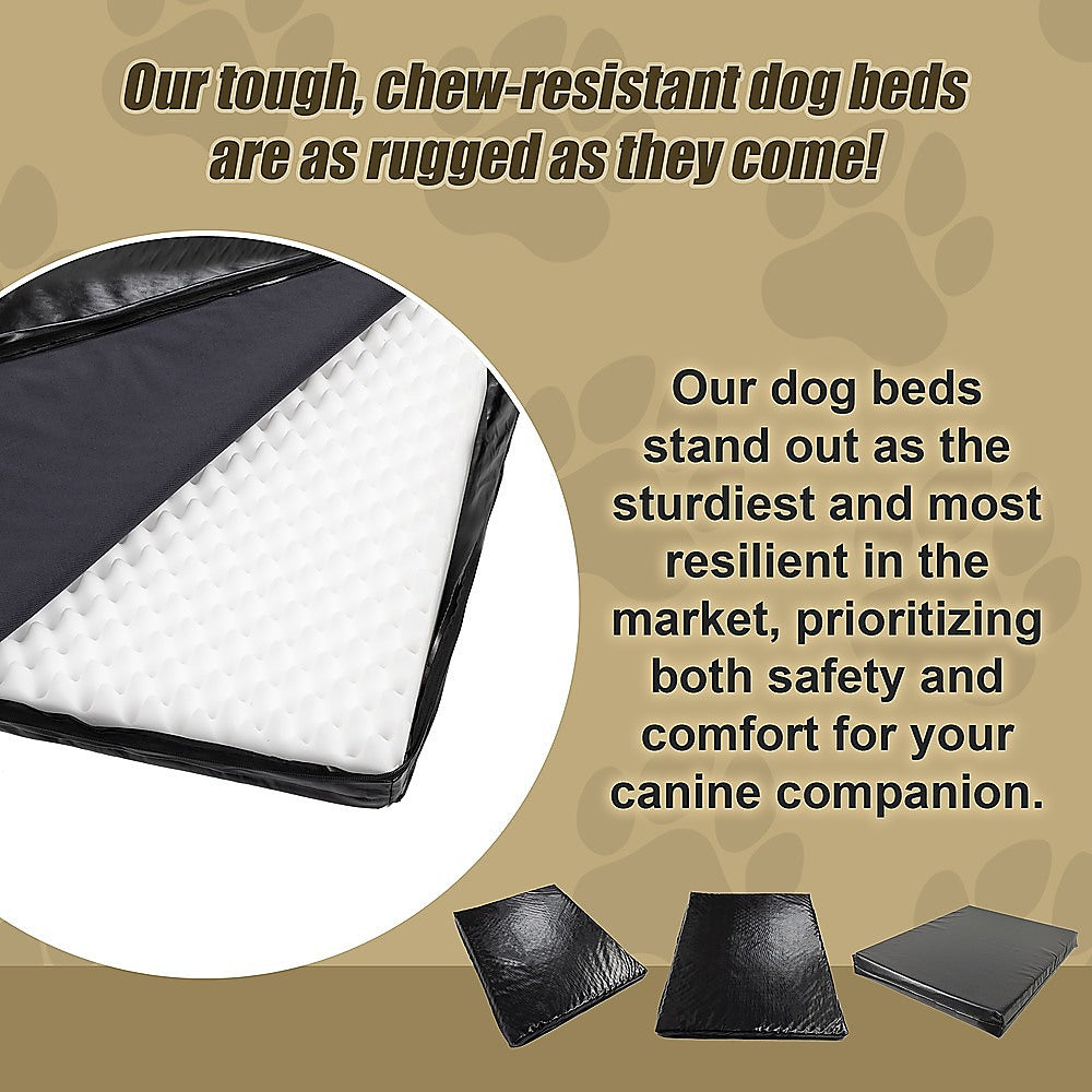 XL Chew Resistant Waterproof Dog Bed, Heavy Duty, 120x100x10cm