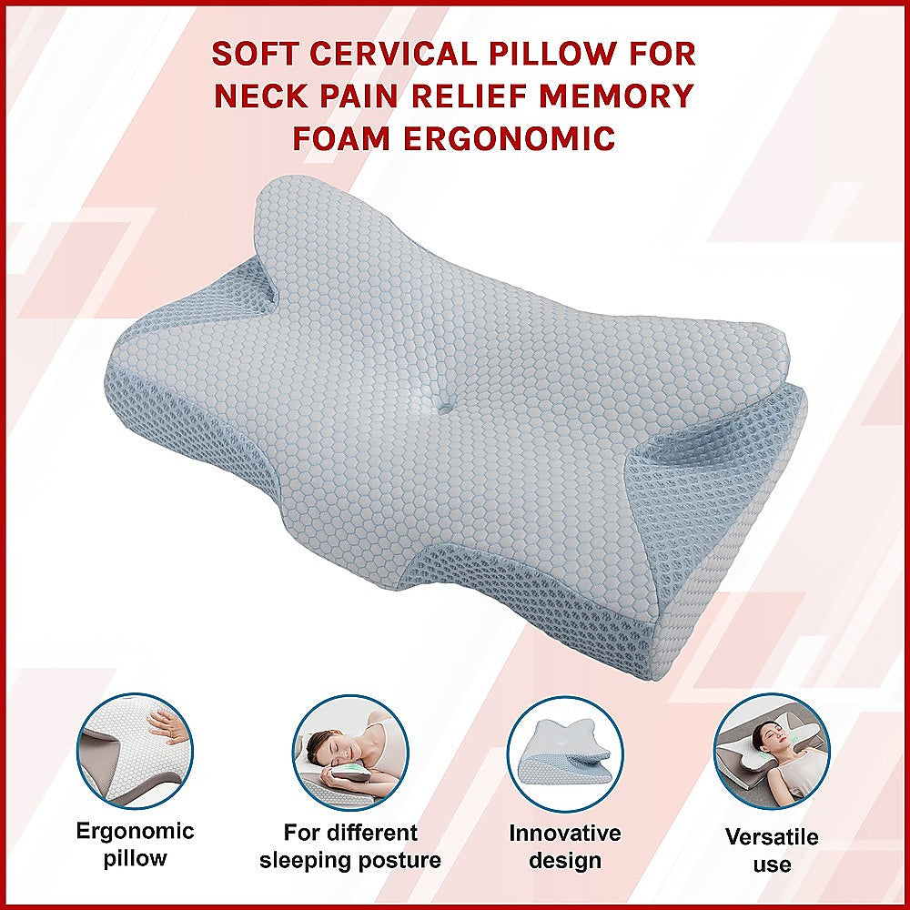 Ergonomic Memory Foam Cervical Pillow for Neck Pain Relief