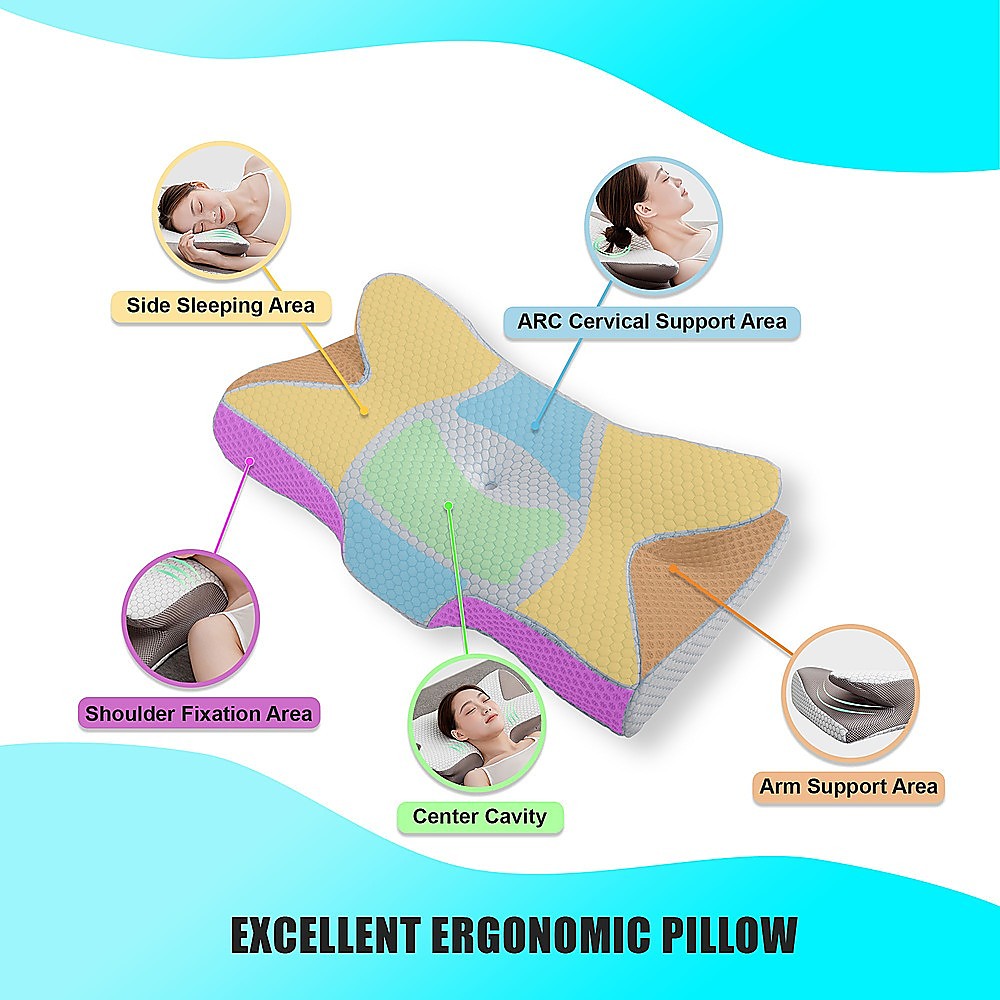 Ergonomic Memory Foam Cervical Pillow for Neck Pain Relief