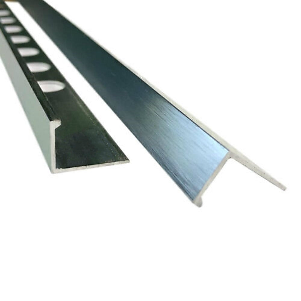 Heavy Duty 10mm L Shaped Tile Trim, Anodized Aluminium, 10 Pack