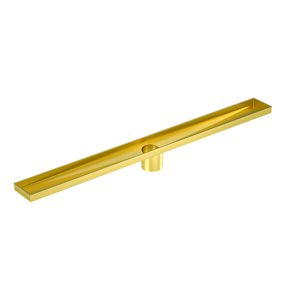 Brushed Brass 900mm Shower Grate with Center Outlet