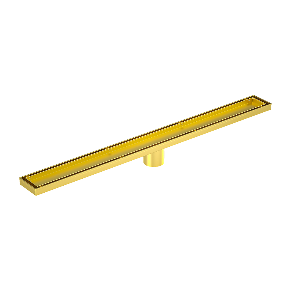 Brushed Brass Tile Insert Shower Grate with 50mm Outlet - 80cm