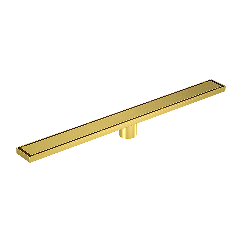 Brushed Brass Tile Insert Shower Grate with 50mm Outlet - 80cm