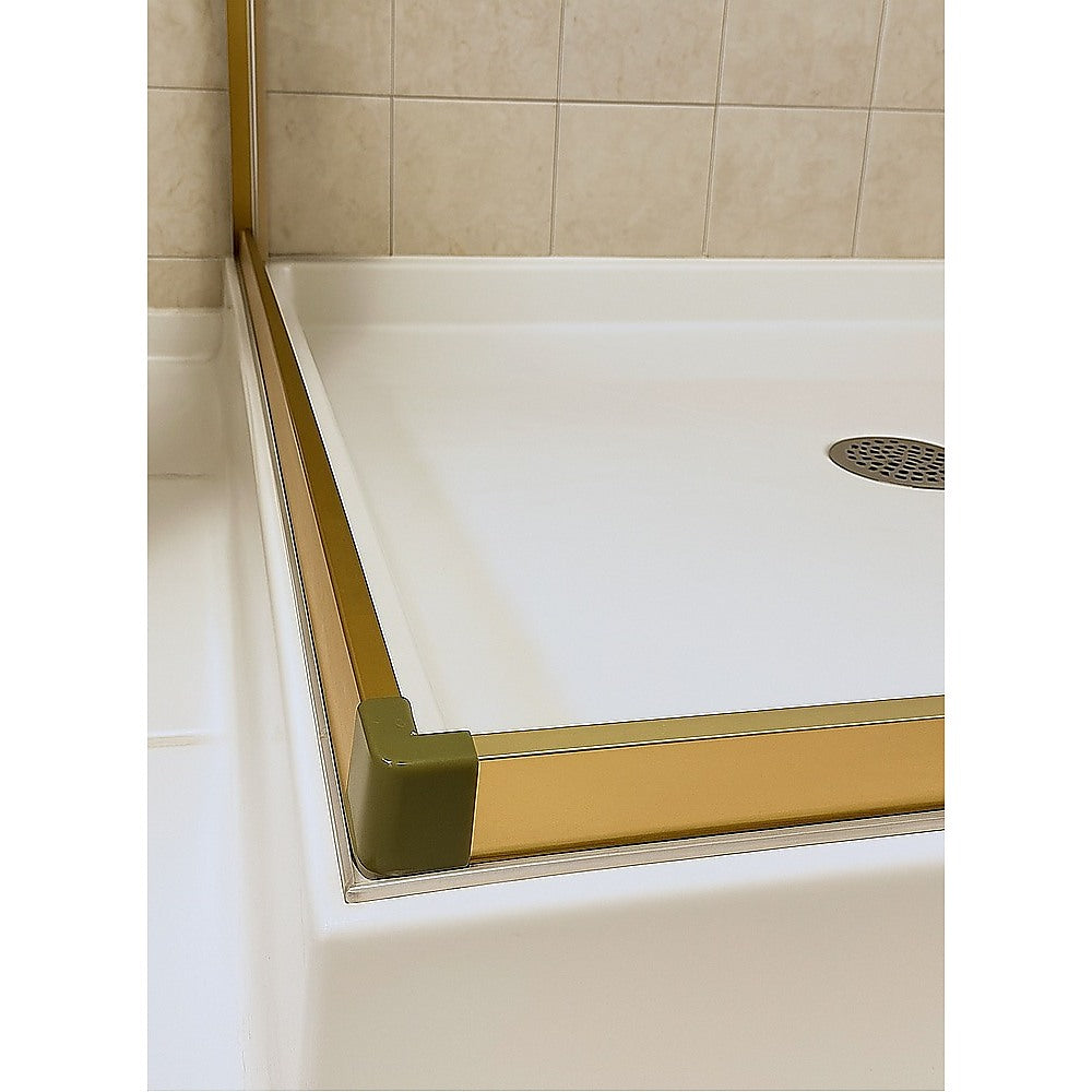Adjustable 900x1200mm Double Sliding Door Glass Shower Screen in Gold