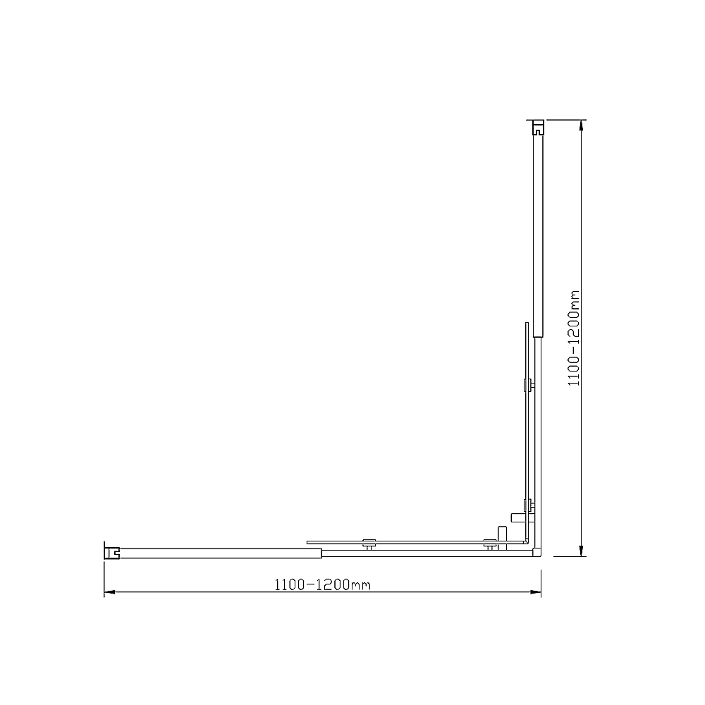 Gold Double Sliding Shower Screen 1200x1200mm 6mm Glass