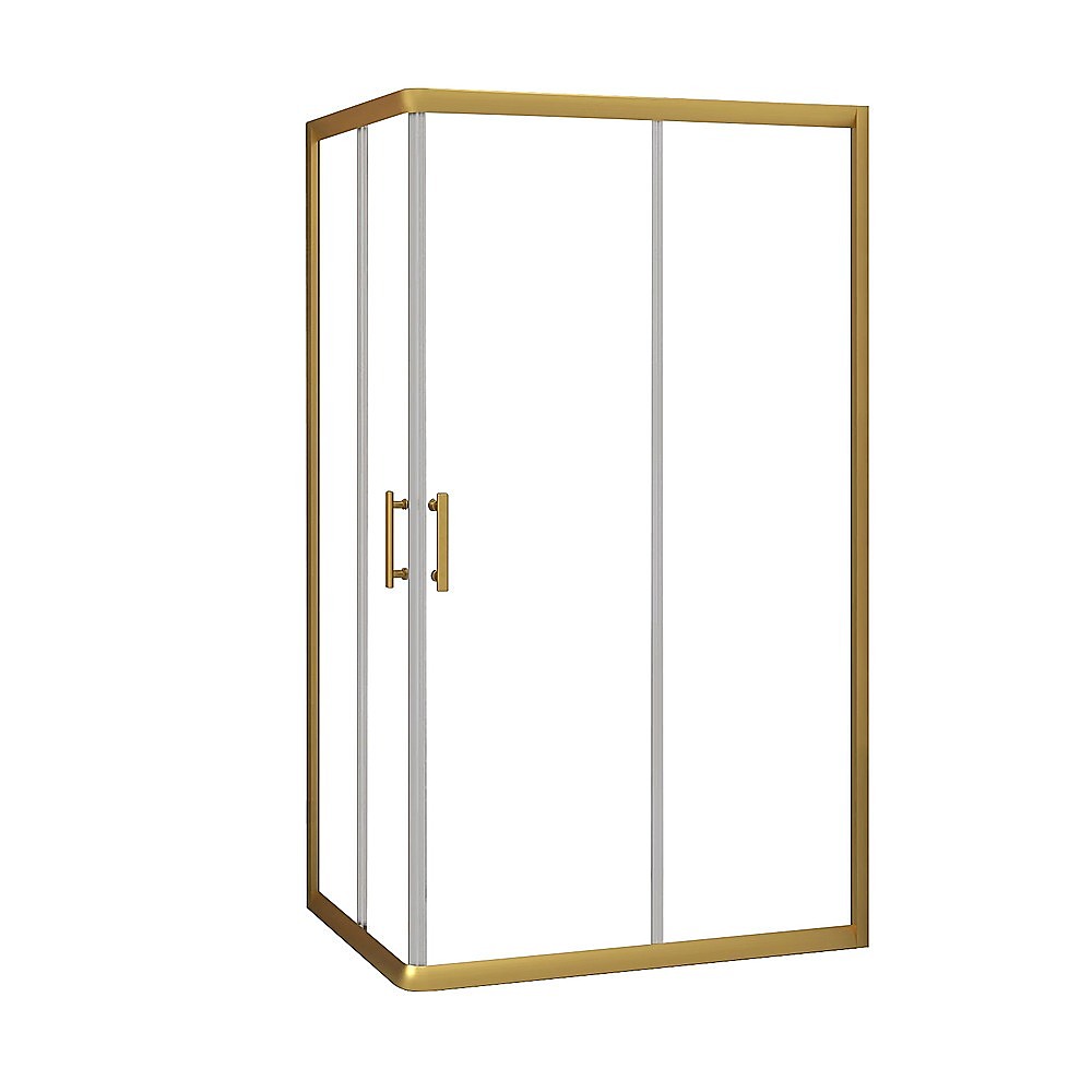 Adjustable 1000x1200mm Double Sliding Door Glass Shower Screen in Gold