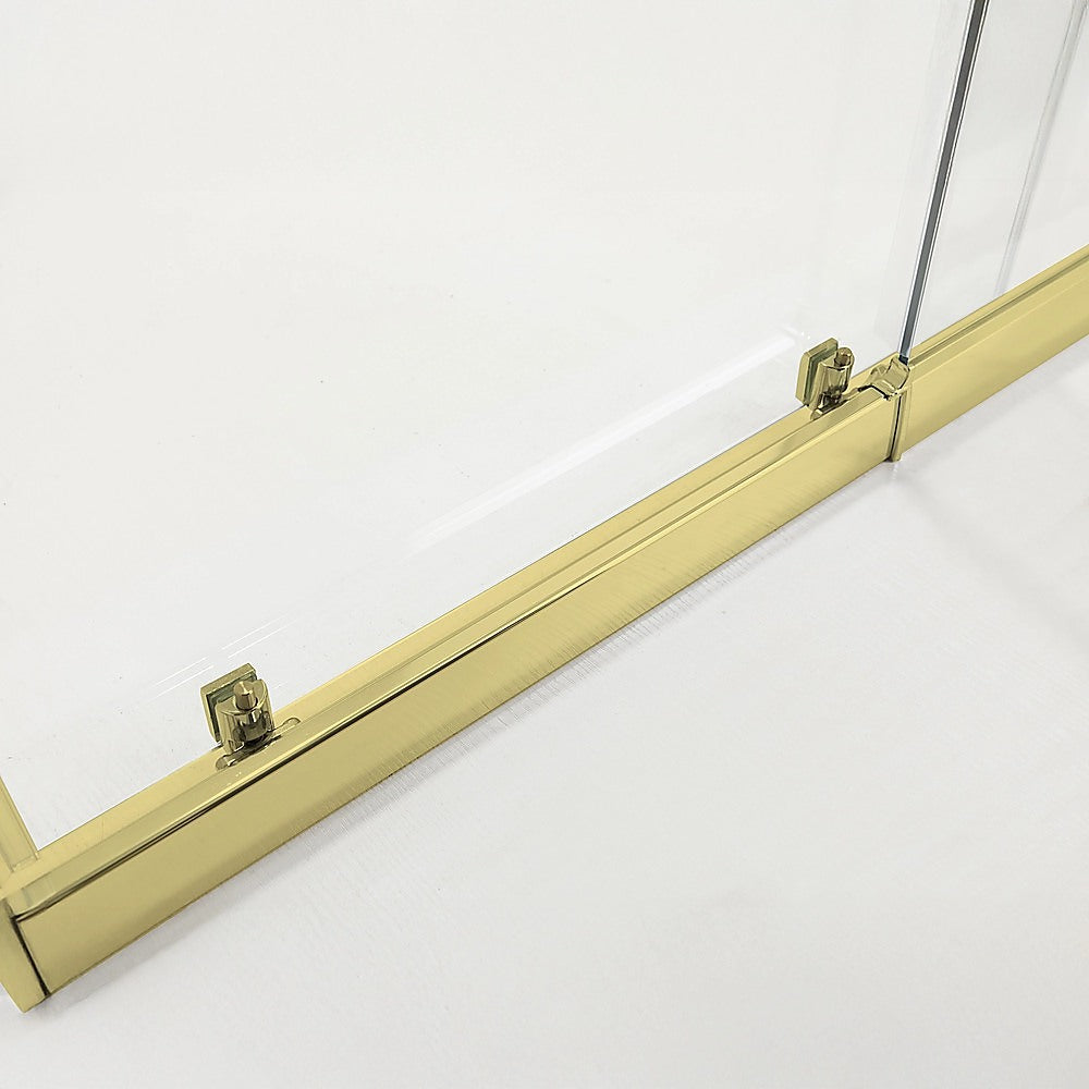 Adjustable 1000x1200mm Double Sliding Door Glass Shower Screen in Gold