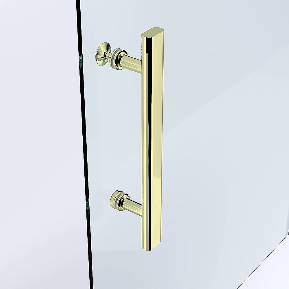 Adjustable 1200x1100mm Double Sliding Door Glass Shower Screen in Gold