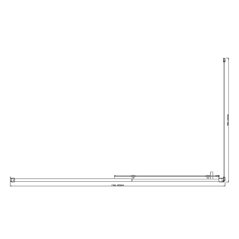 150mm Adjustable 1850x1010mm Single Door Corner Sliding Glass Shower Screen in Chrome