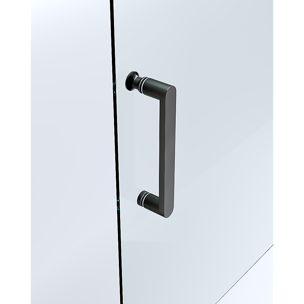 150mm Adjustable 1850x920mm Single Door Corner Sliding Glass Shower Screen in Black