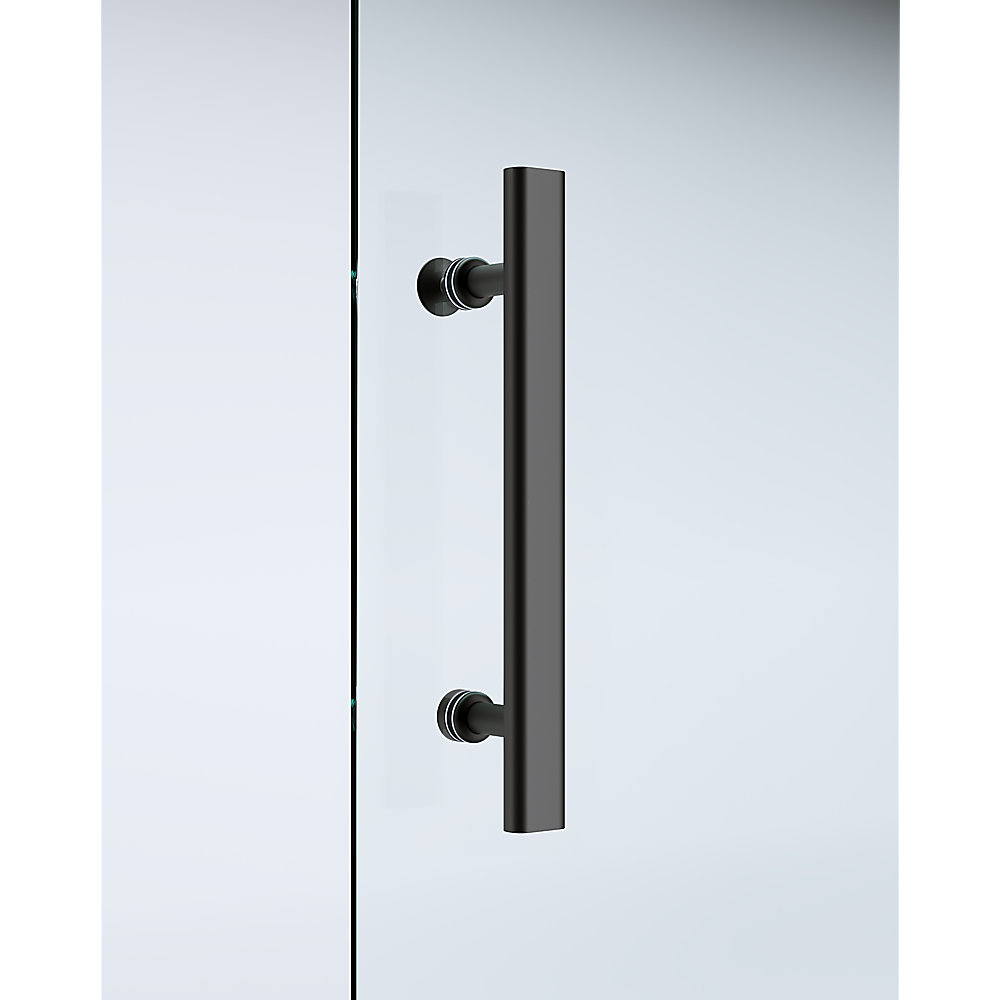 150mm Adjustable 1850x800mm Single Door Corner Sliding Glass Shower Screen in Black