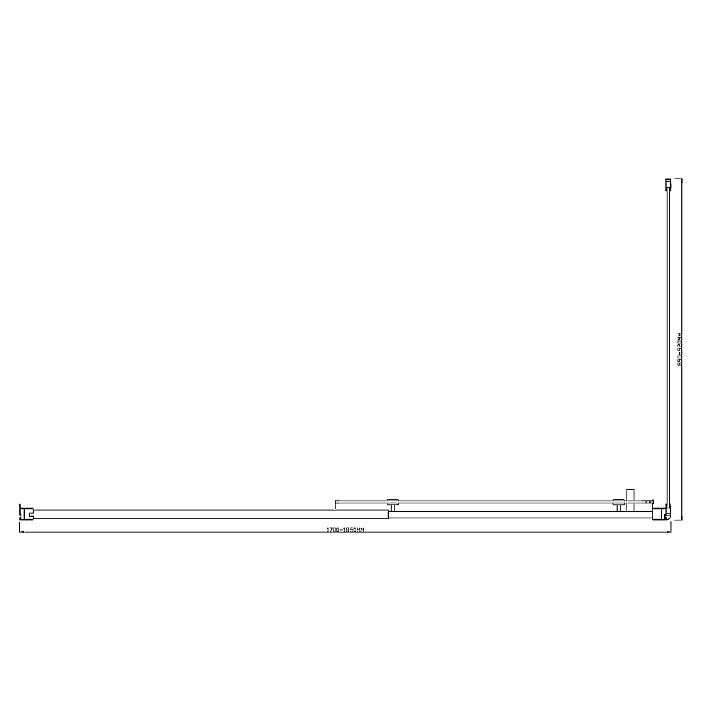 150mm Adjustable 1850x800mm Single Door Corner Sliding Glass Shower Screen in Black