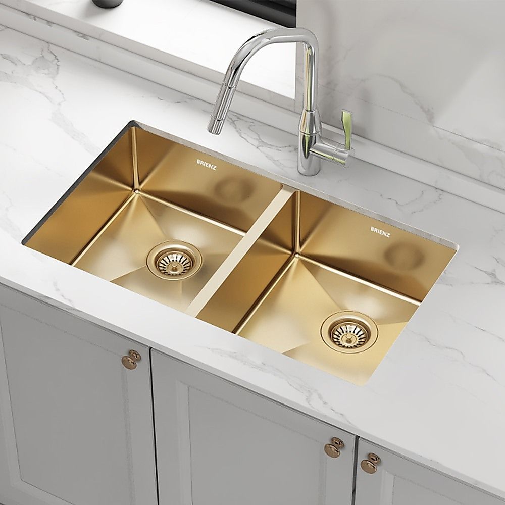 775x450mm Handmade Stainless Steel Undermount / Topmount Kitchen Laundry Sink with Waste