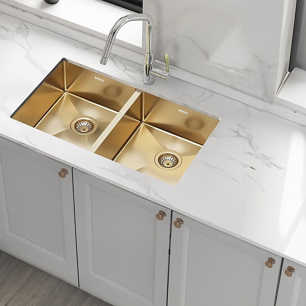 775x450mm Handmade Stainless Steel Undermount / Topmount Kitchen Laundry Sink with Waste