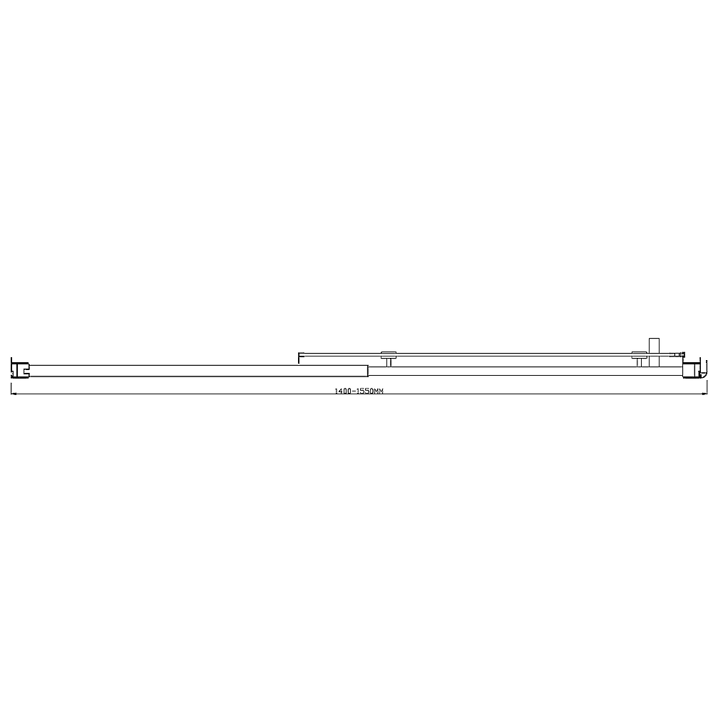140-150cm Adjustable Wall to Wall Sliding Glass Shower Door in Chrome