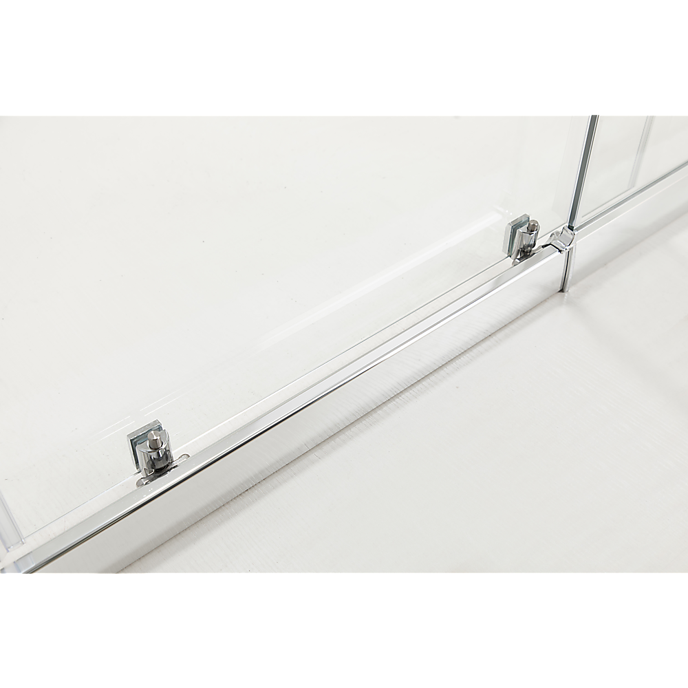 120-130cm Adjustable Wall to Wall Sliding Glass Shower Door in Chrome