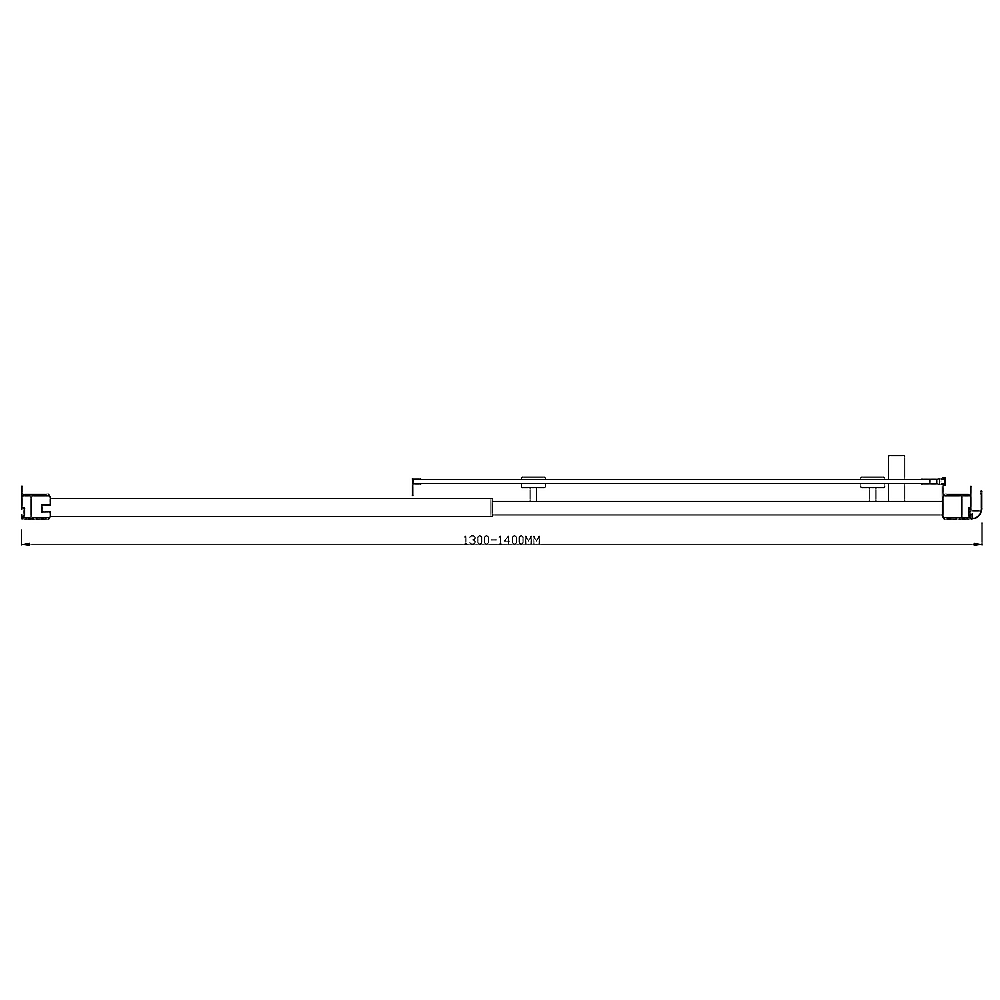 130-140cm Adjustable Wall to Wall Sliding Glass Shower Door in Black