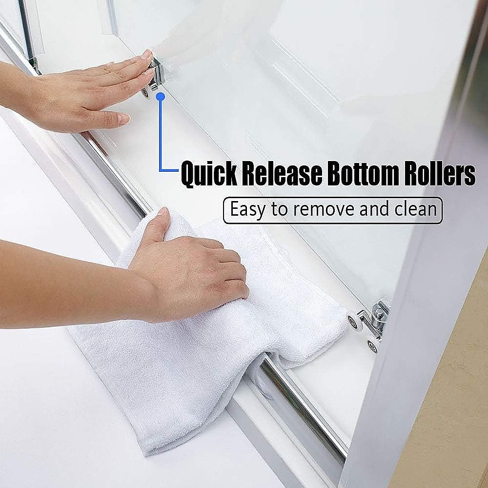 170-185cm Adjustable Wall to Wall Sliding Glass Shower Door in Chrome