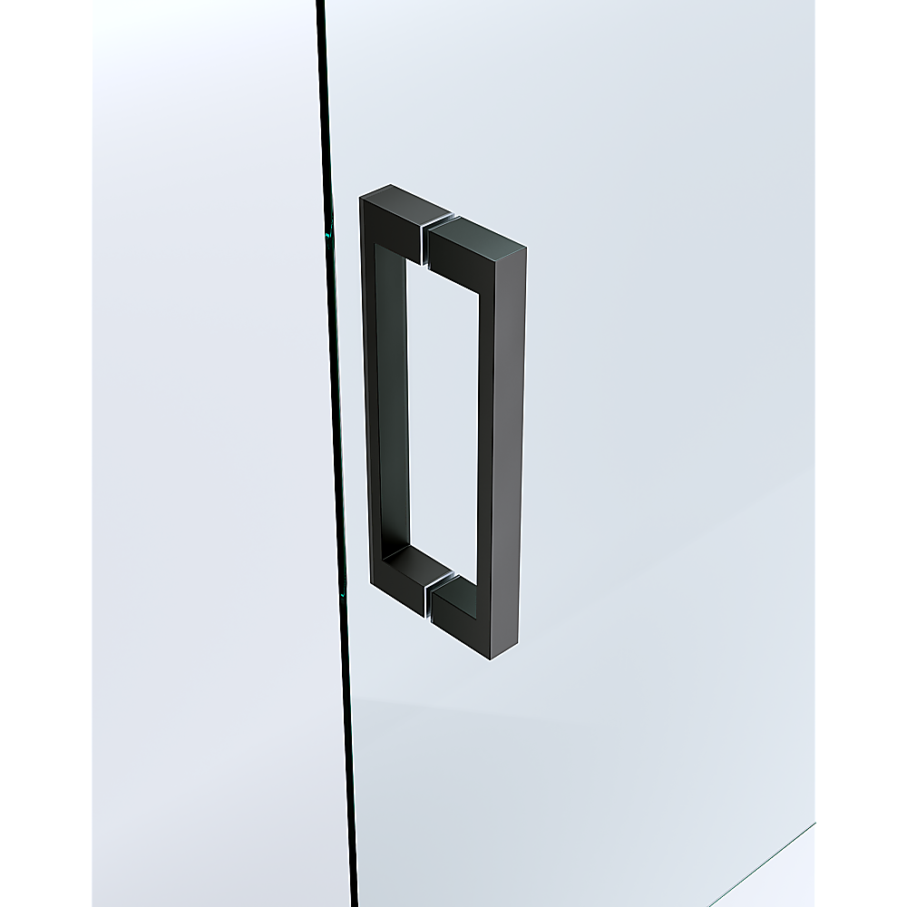 170-185cm Adjustable Wall to Wall Sliding Glass Shower Door in Black