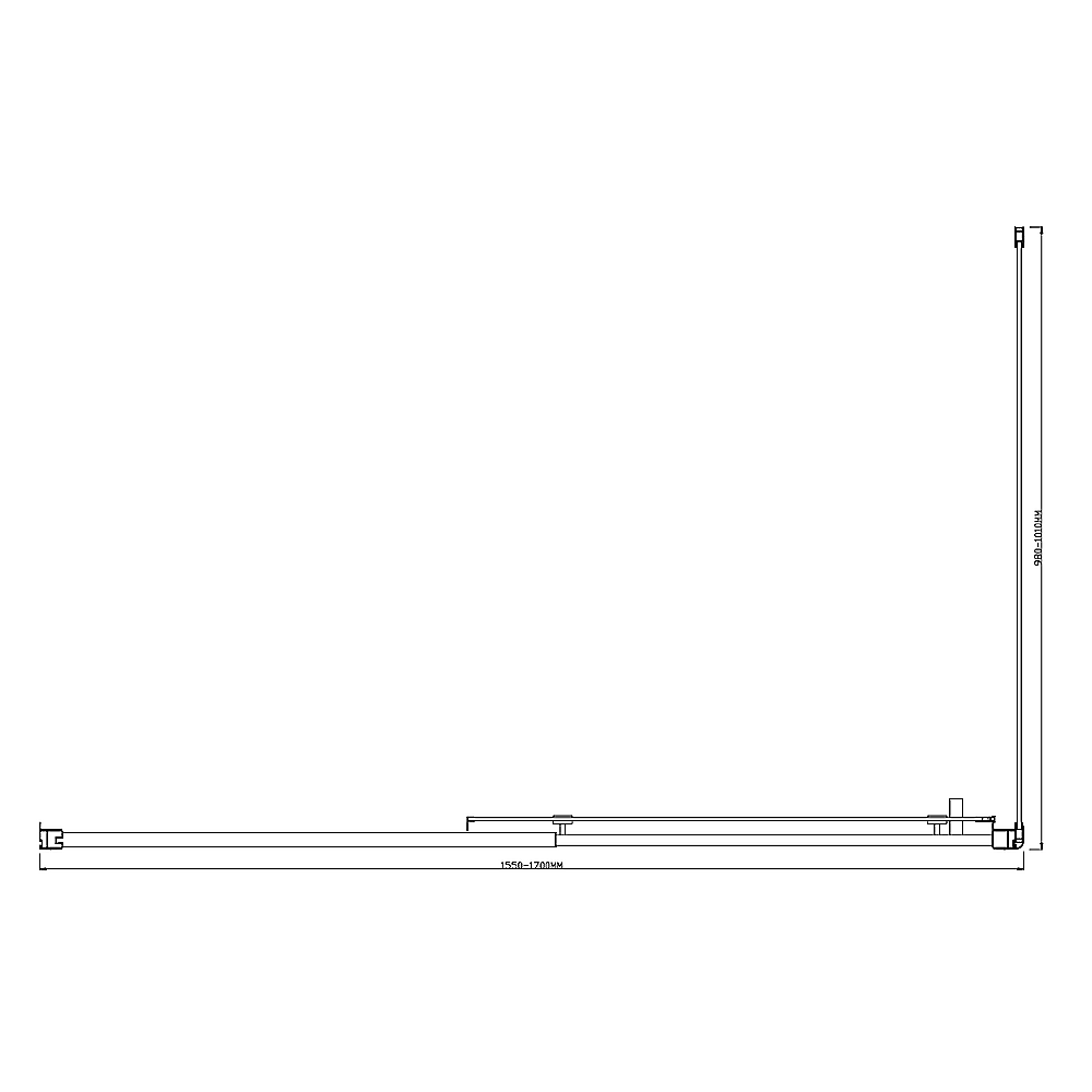 Toughened Corner Sliding Glass Shower Screen, Adjustable, Chrome