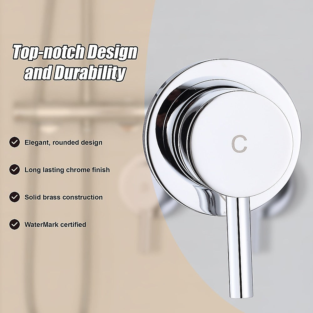 Solid Brass Chrome Shower Bath Mixer, WaterMark Certified