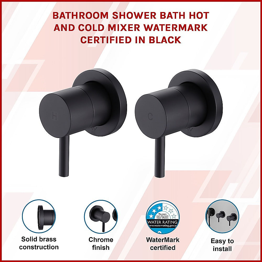 Matte Black Solid Brass Shower Mixer, WaterMark Certified