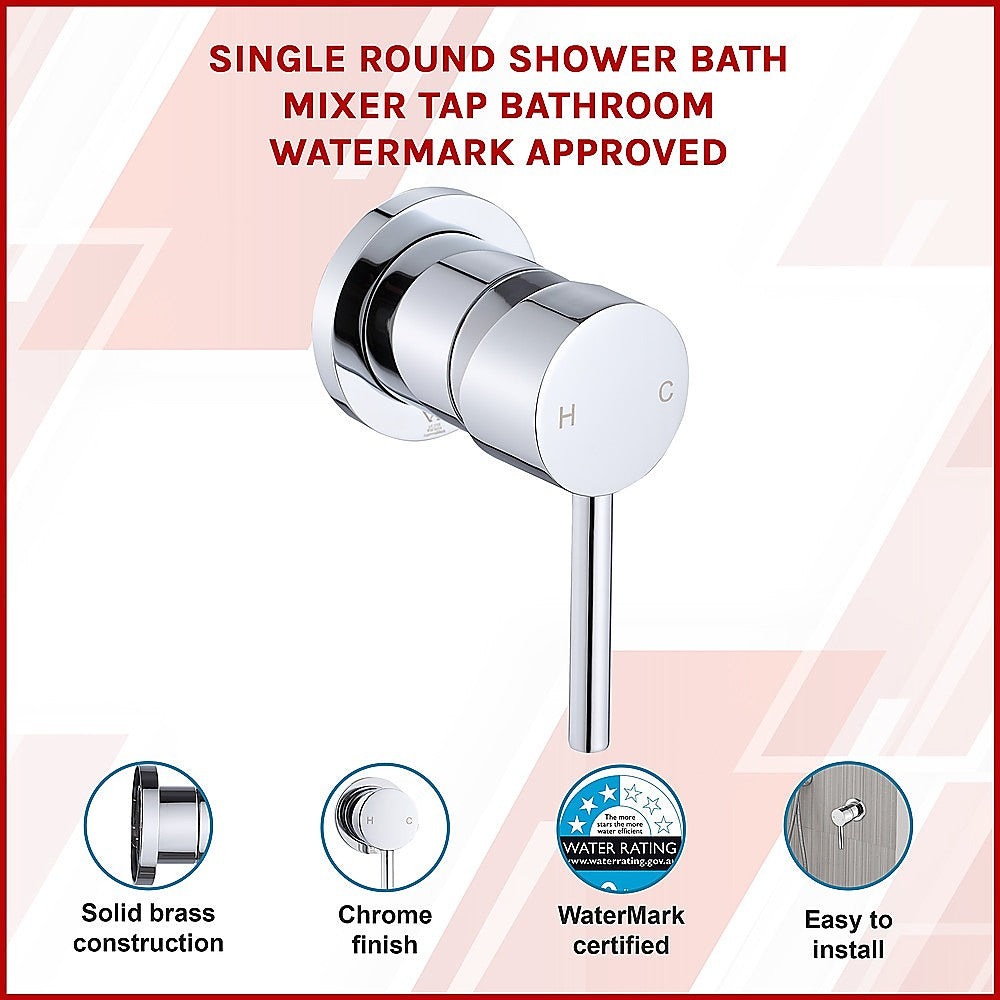 Chrome Brass Shower Bath Mixer Tap, WaterMark Cert