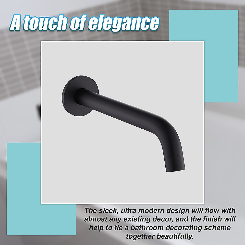 Ultra Modern Matte Black 220mm Bath Spout - Della Francesca