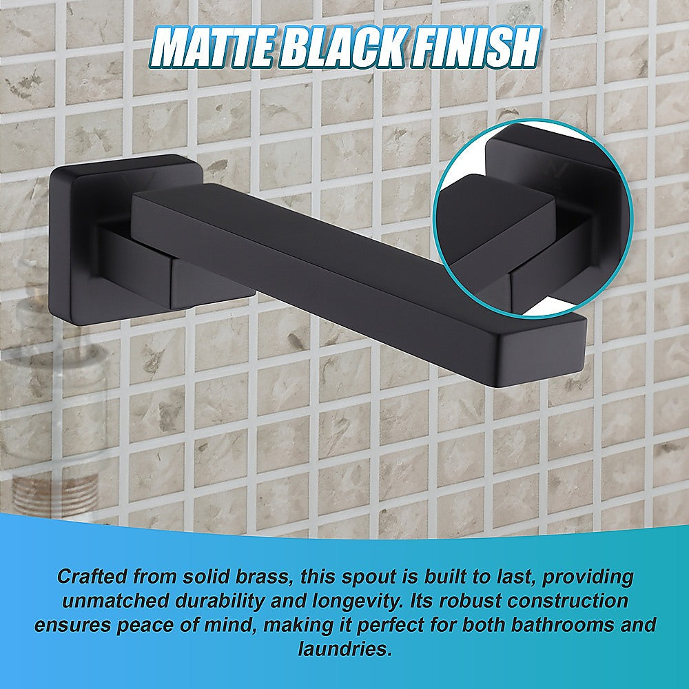 Solid Brass Matte Black Swivel Bath Spout - Della Francesca