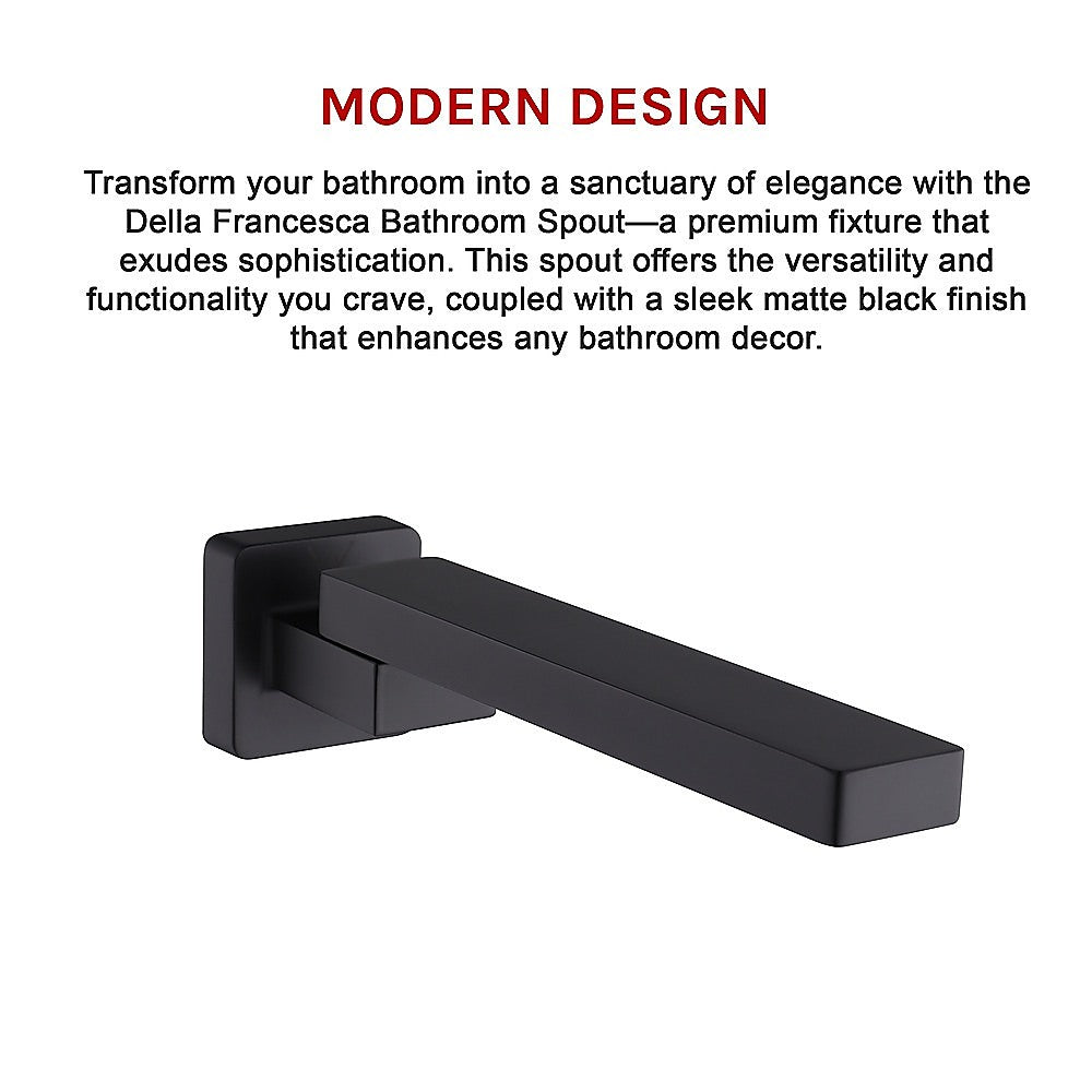 Solid Brass Matte Black Swivel Bath Spout - Della Francesca