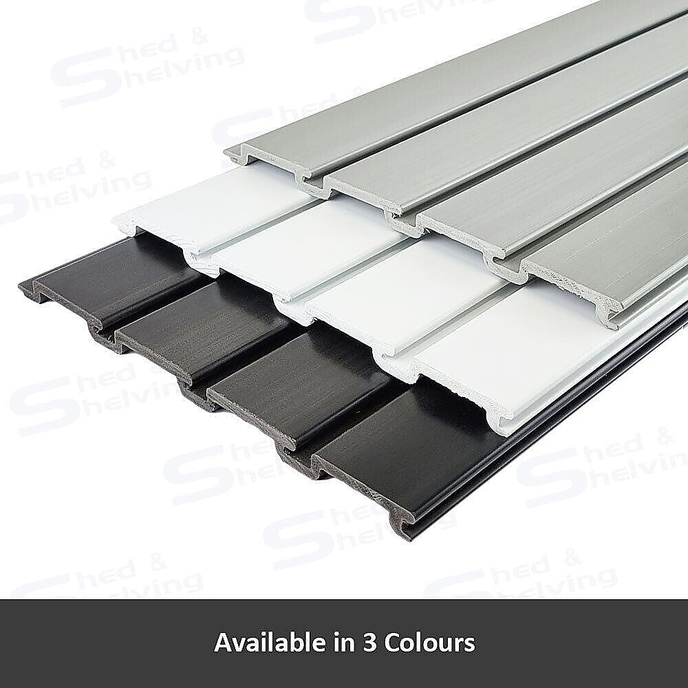 Slatwall Storage Pack of 6 Black PVC Panels - Retail Display Garage Storage