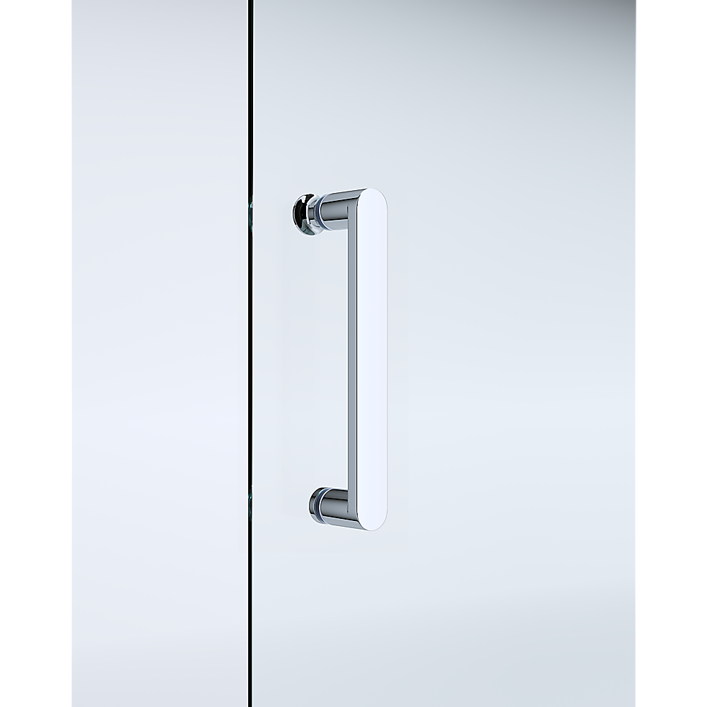 Adjustable Frameless Chrome Corner Sliding Shower Screen 120x80cm