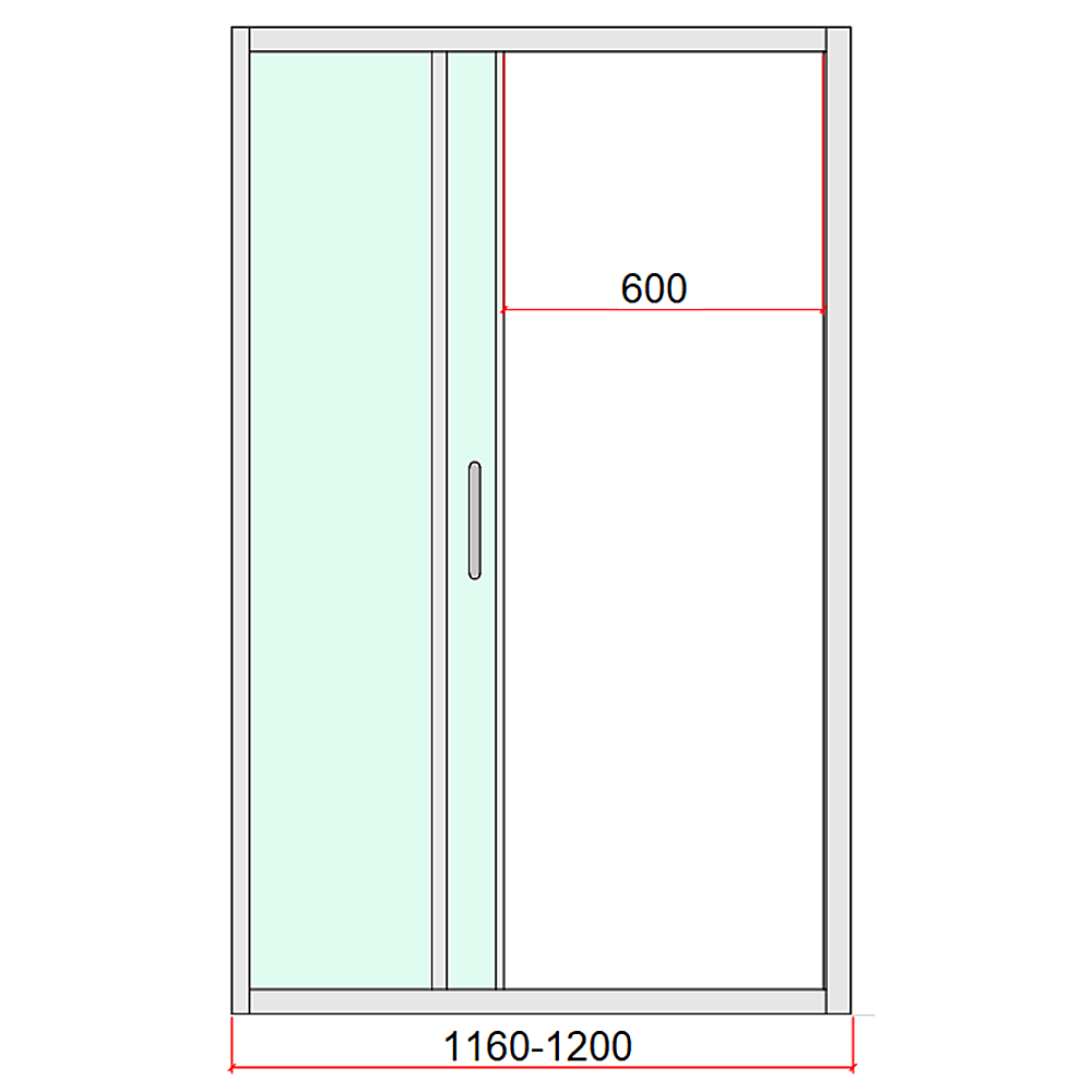 Adjustable Frameless Chrome Corner Sliding Shower Screen 120x80cm