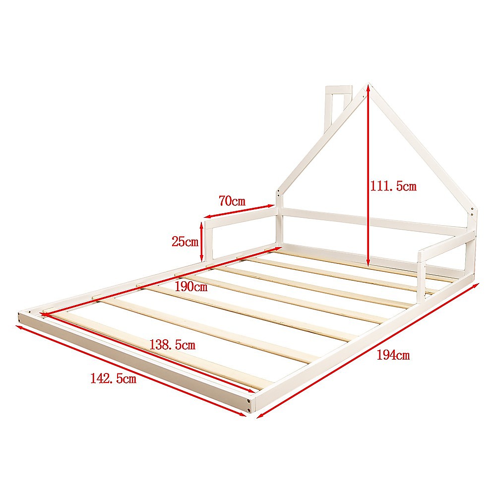 Pine Wood Double Floor Bed House for Kids and Toddlers