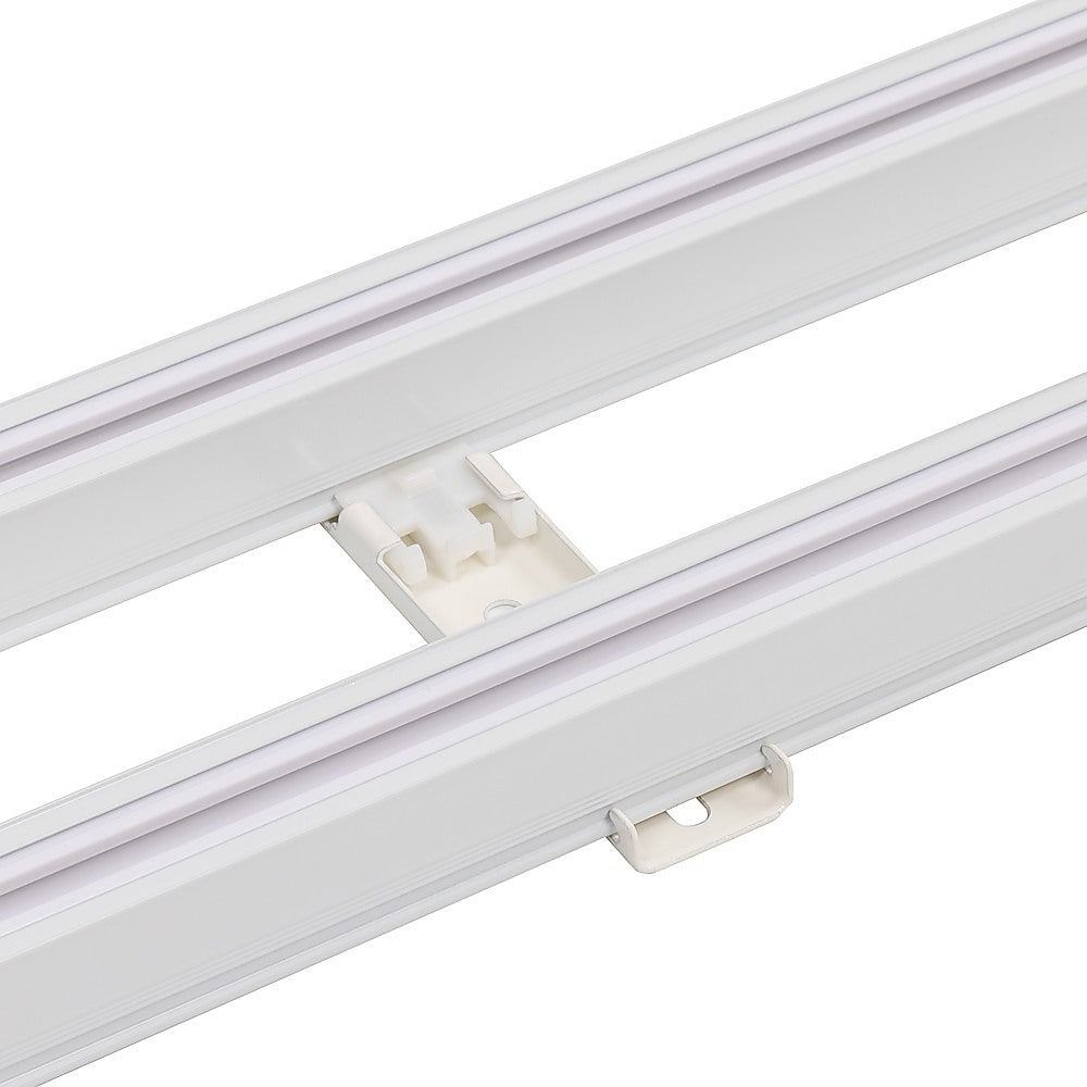 1.5m Double Curtain Tracks Aluminium Rail & Brackets For Both Curtain and Sheer with ceiling and wall accessories